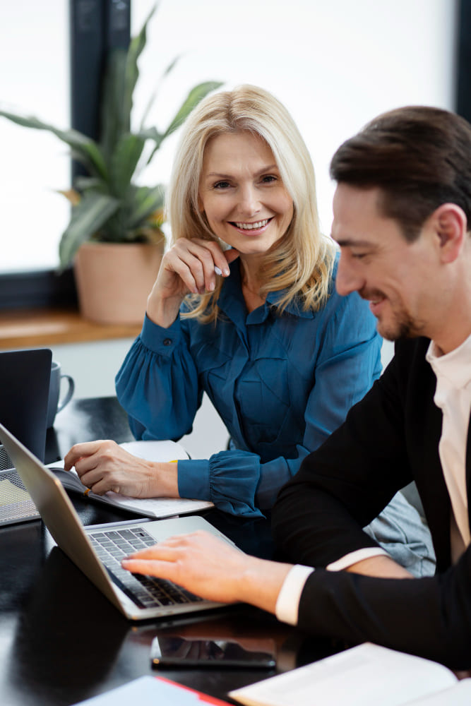 Financing consultant reviewing documents with a client